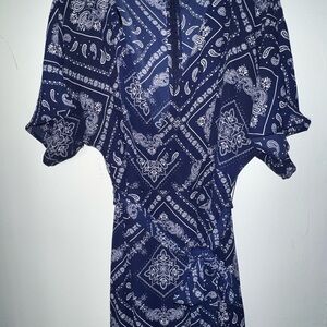 Forever 21 Blue Floral Pattern Dress